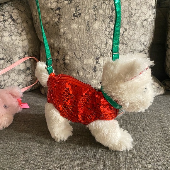 Plush Dog Handbags with Red and Pink Accents - Picture 6 of 9